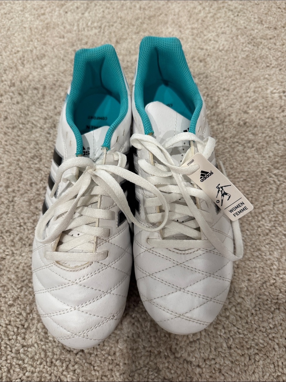 adidas White Women's soccer cleats